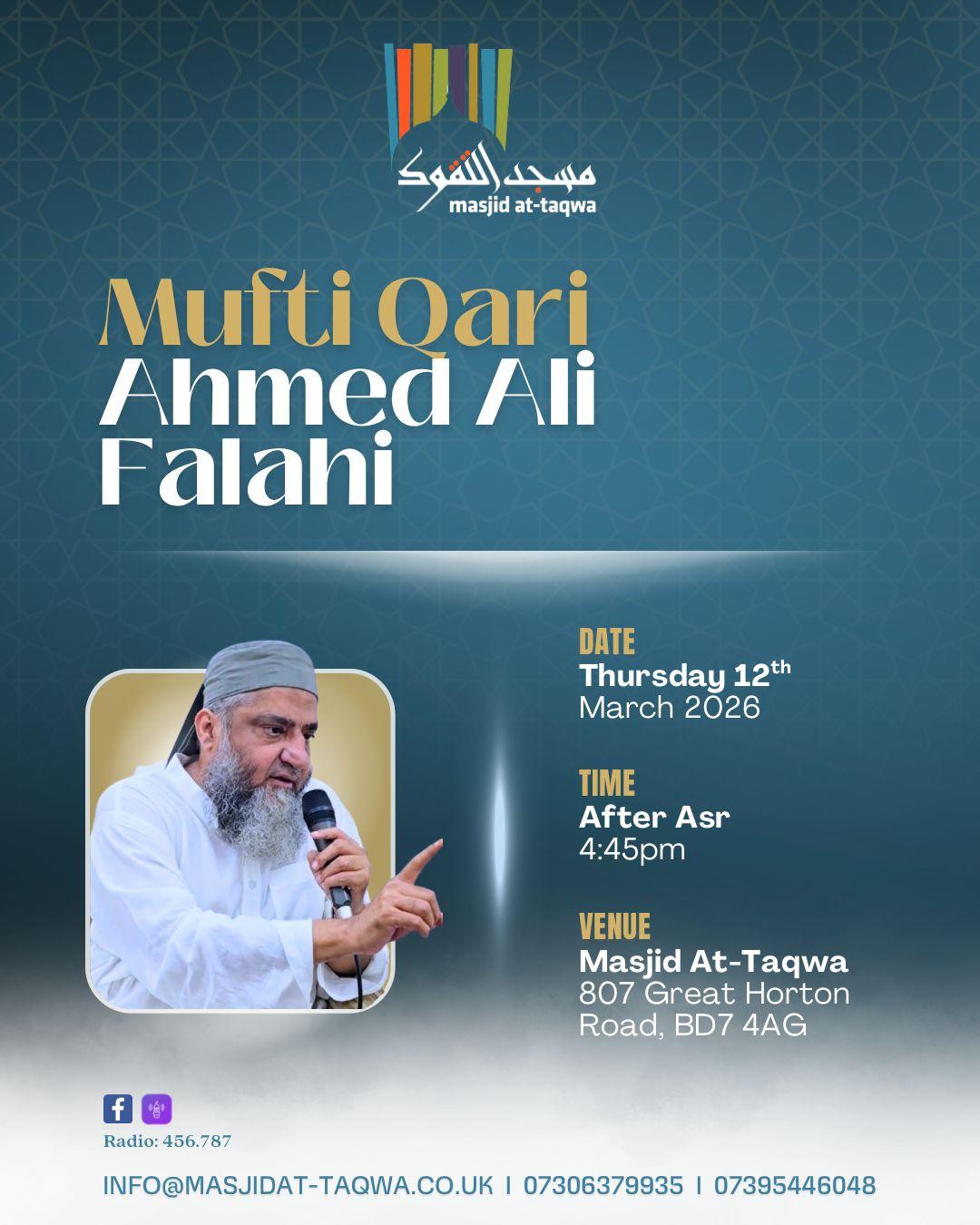An evening with Mufti Qari Ahmed Ali Falahi